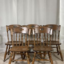 S. BENT BROS. Solid Hard Rock Maple Colonial Chairs Made in USA