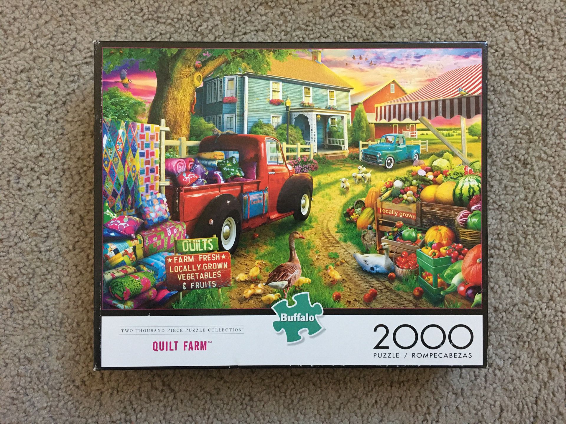 Jigsaw Puzzle QUILT FARM Buffalo 2000 Pieces NO MISSING PIECES