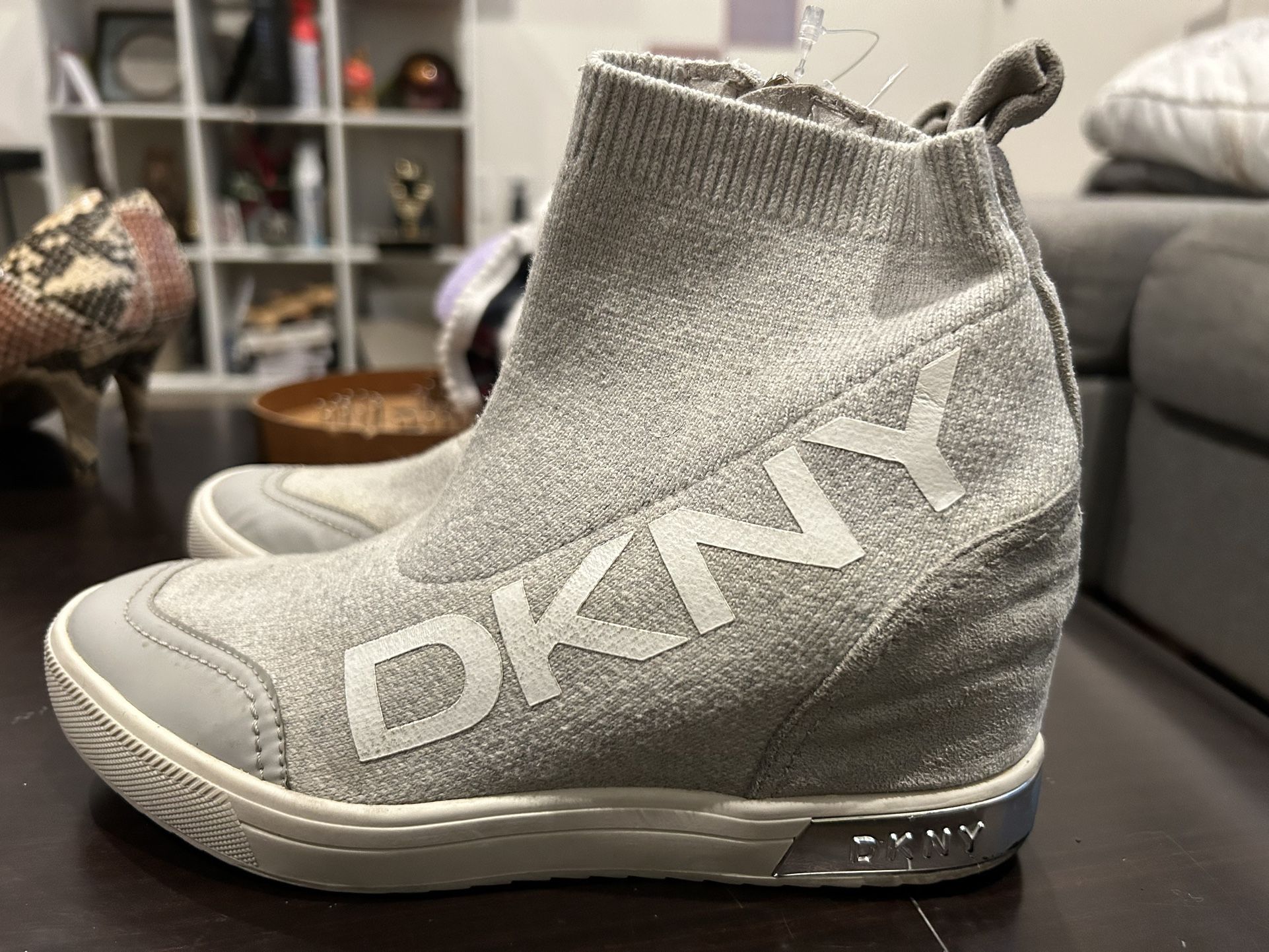 DKNY Women's High Neck Slip-On Wedge Sneakers - Size 7.5