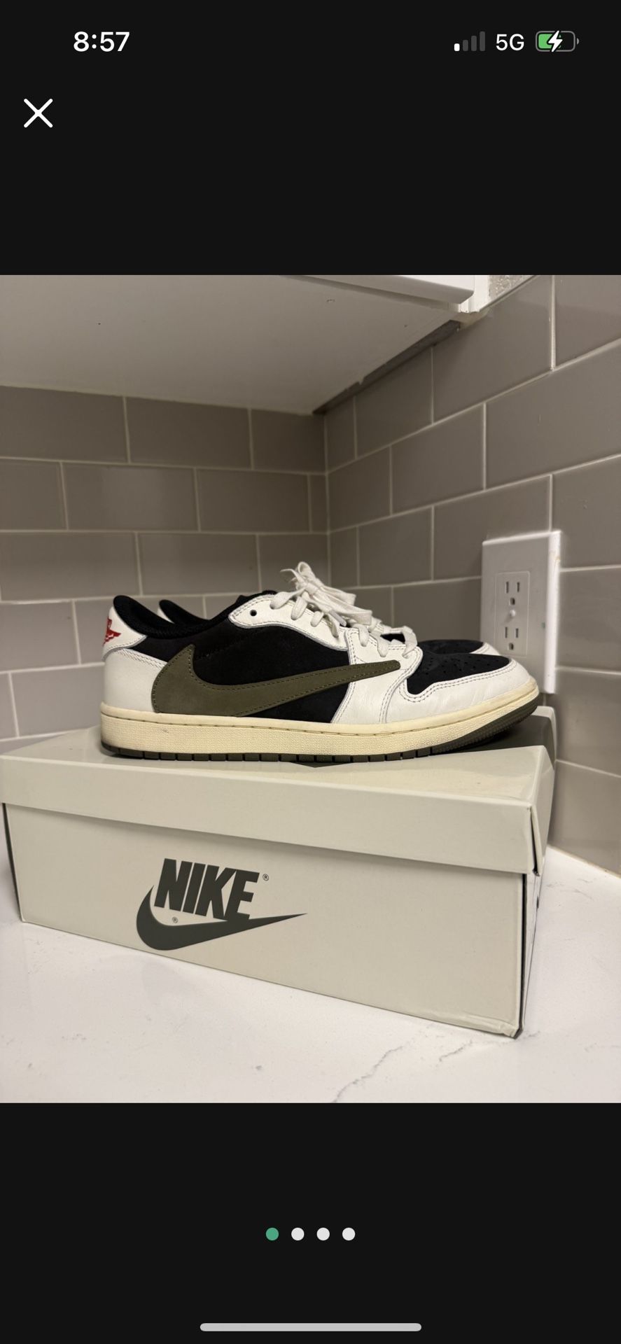 Travis Scott Jordan 1 Low Olives Men’s 10.5