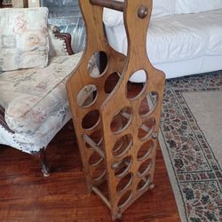 Bottle Shaped Wooden Wine Rack