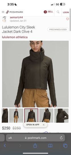 LULULEMON Dark Olive City Sleek Jacket — Size 2 for Sale in New York, NY -  OfferUp