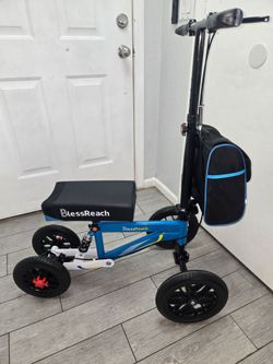 BlessReach All Terrain Steerable Knee Scooter Crutch Alternative，Deluxe Medical Scooter Double Handbrake