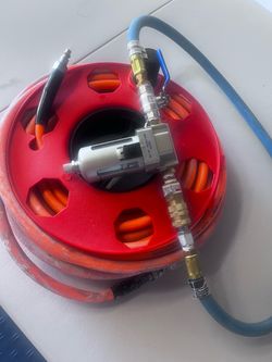 Air Compressor Hose,  Moisture Filter, Valve and Storage Spool