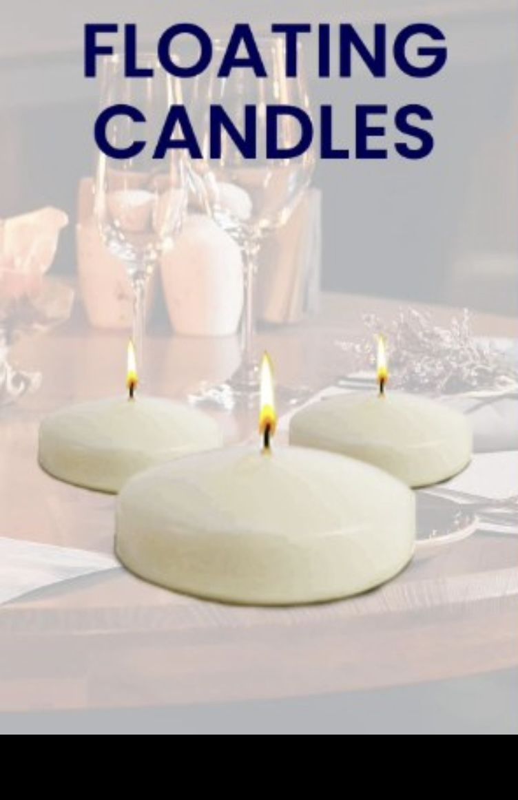 Floating thick candles- white- pack of 8