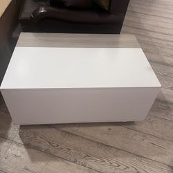 Modern Two-Tone Coffee Table with Open Storage