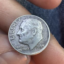 1964 D Roosevelt silver Dime 90% Silver