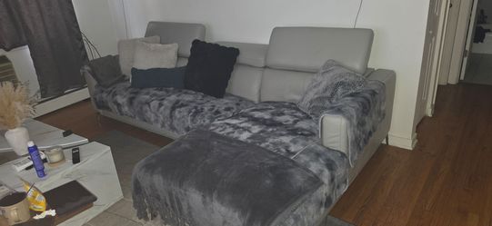 Leather sectional