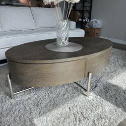 Oval Coffee Table And Round Side Table