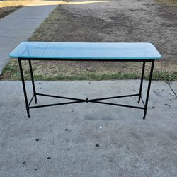 Thick Glass Top Console Table