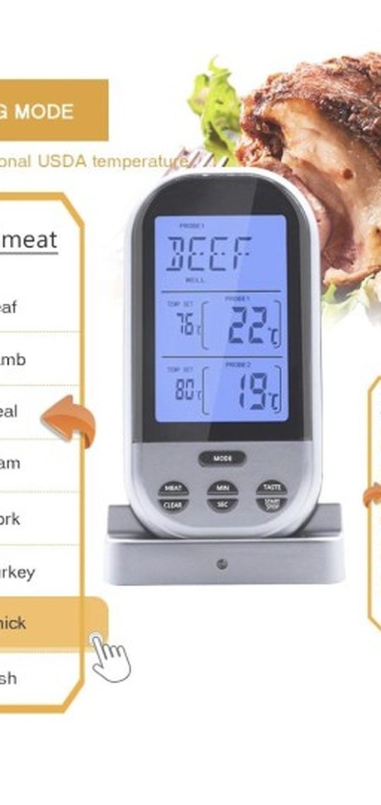 Wireless Meat Thermometer With Dual Probes