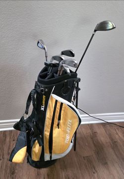 Strata Callaway full Golf set 6,7,8,9 Pitching Wedge, putter driver Orlimar and Top-Flite stand bag right Handed