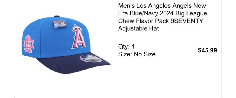 Angels Big League Chew Hat w Pin