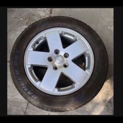 1 — 255/55r18 5x5 5x127 Jeep Grand Cherokee Wrangler Wheel Rim Great 80% Treads Tire!!!