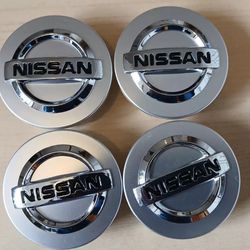 Set of 4 Silver Nissan Wheel Center Cap 54mm