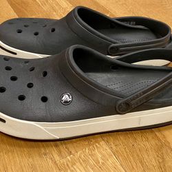 Men’s Black & White Crocs Crocband, US Size Mens 13