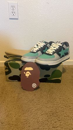 A Bathing ape bapesta low Green/grey SIZE 8