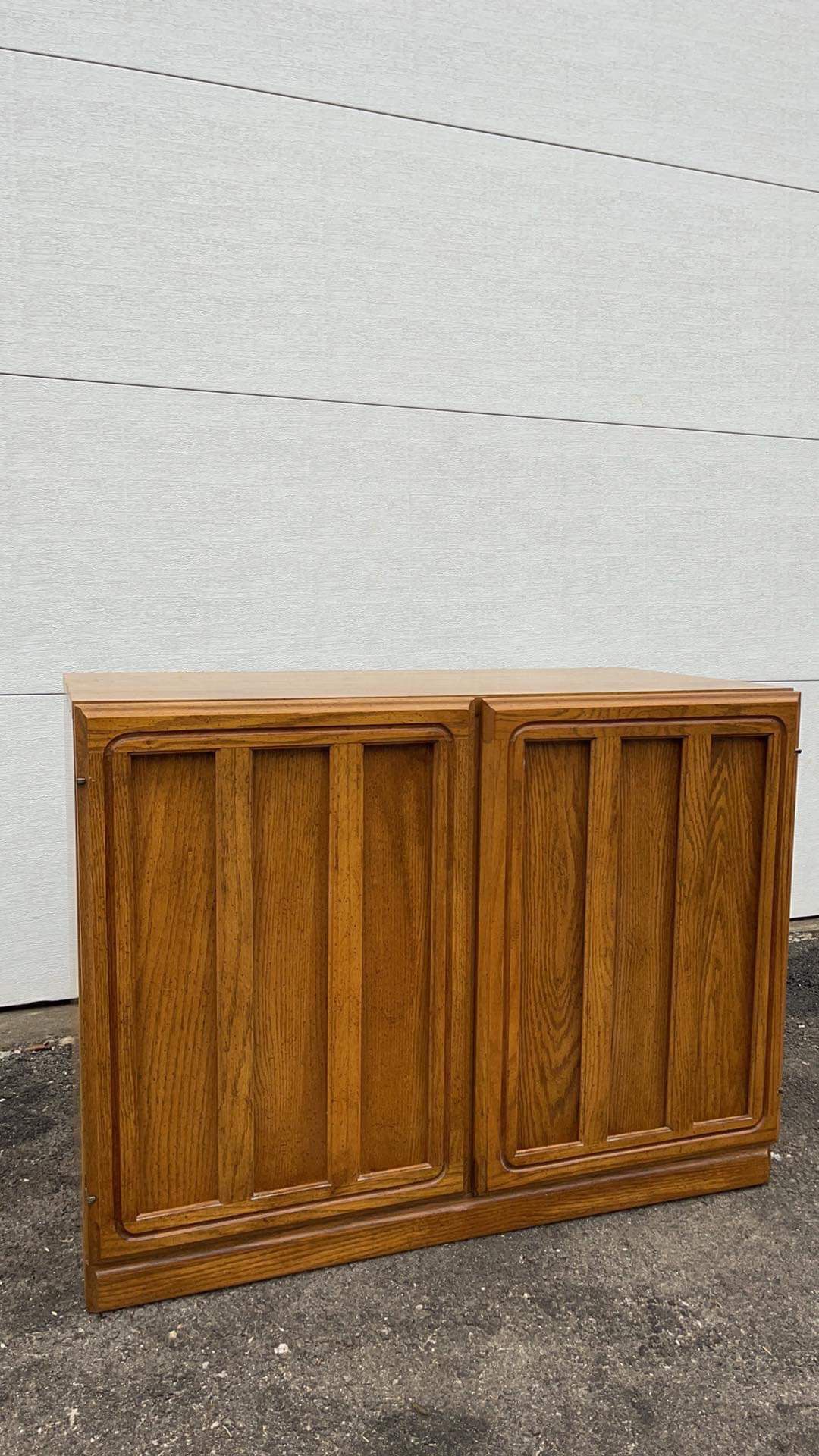 vintage pecan cabinet 27”h,36”w?18”d