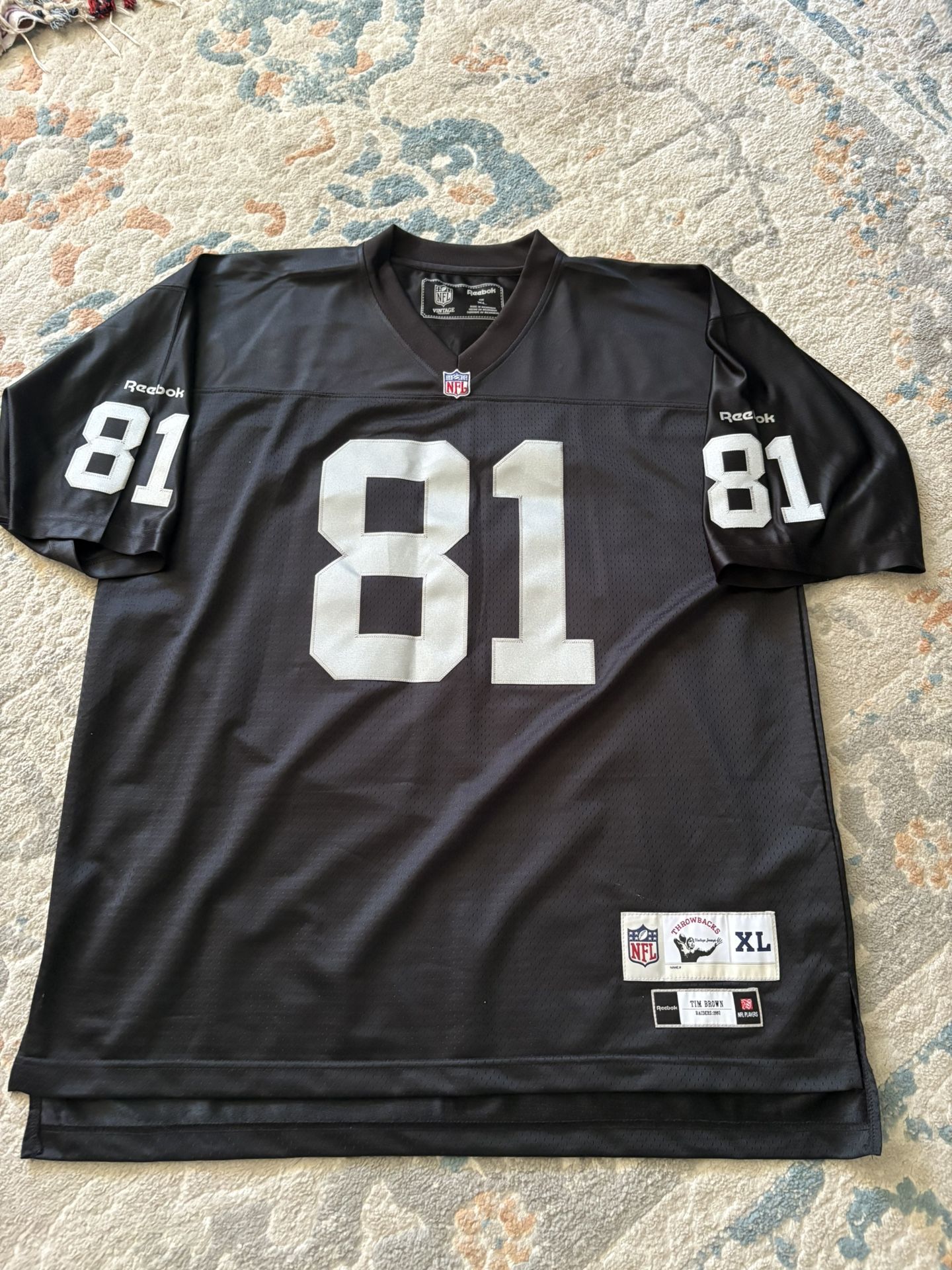 Tim Brown #81 Reebok Throwback Jersey Size XL