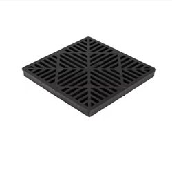 NDS 12 in. Square Catch Basin Drain Grate, Black Plastic