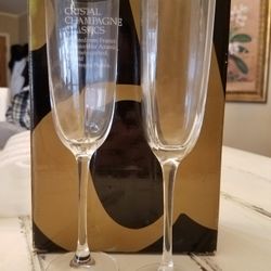 Pair of Aramis crystal Champagne Glasses