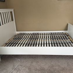 HEMNES Bed frame, white stain, Full