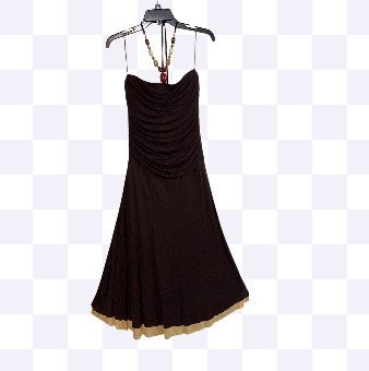 Michael Michael Kors halter with built in necklace brown & beige layers dress M