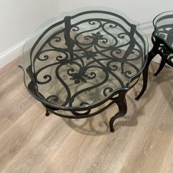 Iron Glass Side & Coffee Tables