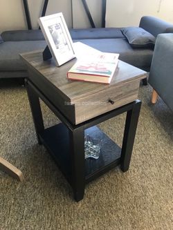 Chairside Table / End Table, Distressed Gray Color, SKU#10161829