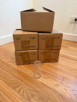 56 New 4 oz Glass Jars – Unused – Bulk Lot