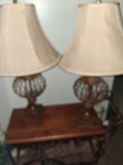 Wrought iron sphere lamps