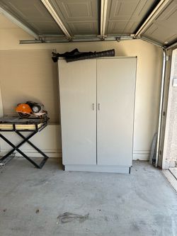 Garage door cabinets