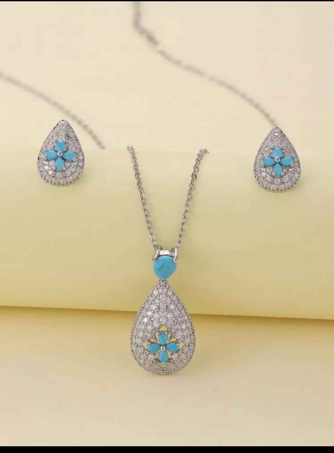 3 Pieces Jewelry (Silver&Blue)