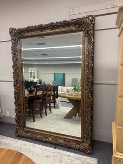 Big ! MONUMENTAL Timeless Reflections Ornate Gold Beveled Mirror