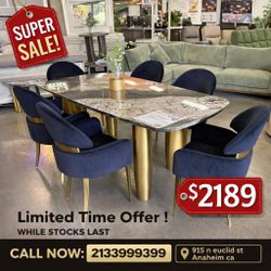 Modern 7 Piece Dining Table Set  