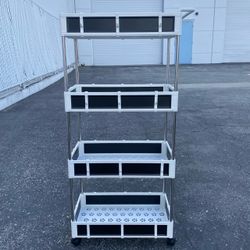 4 Tray Plastic Rolling Cart