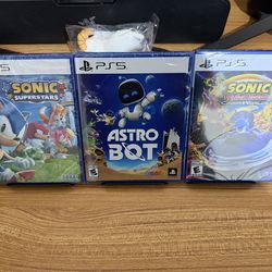 NEW SEALED Astro Bot + Sonic Racing Crossworlds + Sonic Superstars for Playstation 5