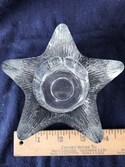 Star shaped candle holder, glass crystal