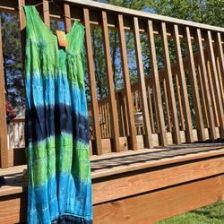 Tiedyed Maxi Dress free size