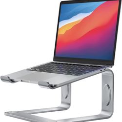Laptop Stand, Ergonomic Laptop Riser Laptop Mount for Desk, Notebook Computer Stand Holder Compatible with Most 10-15.6” Laptops, Silver