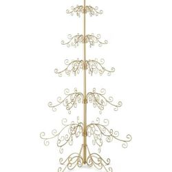 36 inch Metal Scroll Christmas Ornament Display Trees in Black & Gold Colors (84 Inch Gold