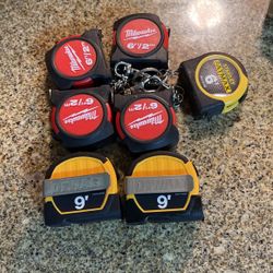 Milwaukee 6ft/2m & Stanley Fatmax 6’ Mini Keychain Measuring Tape