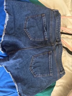Maternity Blue Denim Cut-Off Jean Shorts