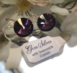 Amethyst color luxury earrings 12mm