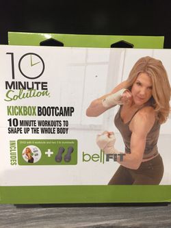 🥊 NEW Exercise Gear, 10 MINUTE Solution KICKBOX BOOTCAMP, Bellfit Kickboxing DVD and Dumbell WEIGHTS, Kickboxing TRAINING DVD plus HANDHELD WEIGHTS
