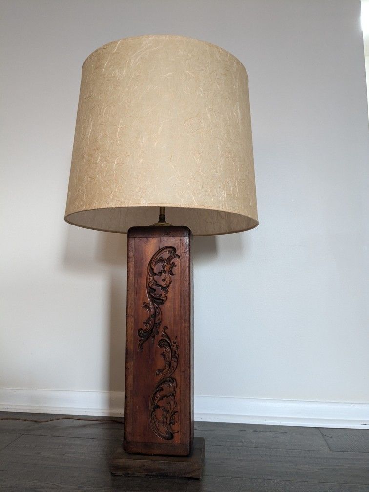 Antique Wooden Plaster GRUBER Mould Large 33" Lamp