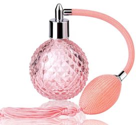 Pink Crystal Glass Perfume Atomizer Bottle
