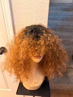 Synthetic wig with removable bangs part