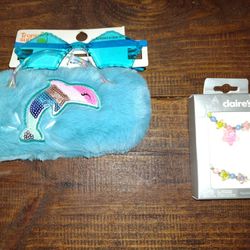 Sun Glasses & Case with Necklace and Bracelet 