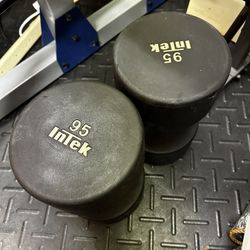 95lb Intek Dumbbells 